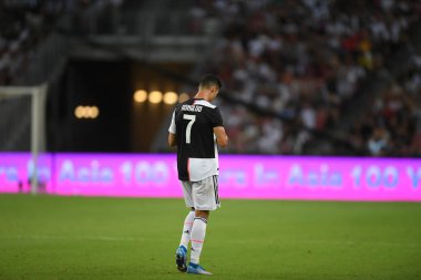 Kallang-singapore-21jul2019: Cristiano ronaldo # 7 Juven oyuncusu