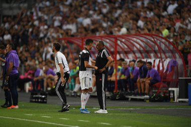 Kallang-singapore-21jul2019: Cristiano ronaldo # 7 Juven oyuncusu