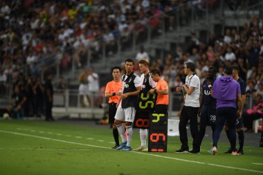Kallang-singapore-21jul2019: Cristiano ronaldo # 7 Juven oyuncusu