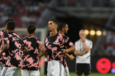Kallang-singapore-21jul2019: Cristiano ronaldo # 7 Juven oyuncusu