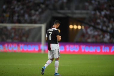 Kallang-singapore-21jul2019: Cristiano ronaldo # 7 Juven oyuncusu