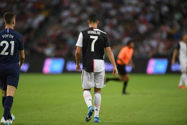 Kallang-singapore-21jul2019: Cristiano ronaldo # 7 Juven oyuncusu
