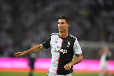 Kallang-singapore-21jul2019: Cristiano ronaldo # 7 Juven oyuncusu