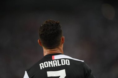Kallang-singapore-21jul2019: Cristiano ronaldo # 7 Juven oyuncusu