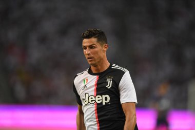 Kallang-singapore-21jul2019: Cristiano ronaldo # 7 Juven oyuncusu