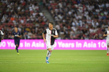 Kallang-singapore-21jul2019: Cristiano ronaldo # 7 Juven oyuncusu