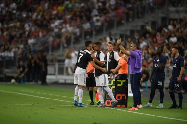 Kallang-singapore-21jul2019: Cristiano ronaldo # 7 Juven oyuncusu