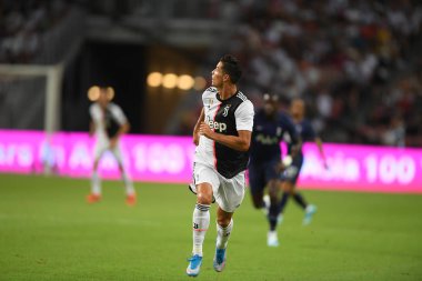 Kallang-singapore-21jul2019: Cristiano ronaldo # 7 Juven oyuncusu