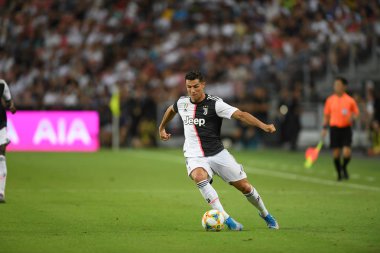 Kallang-singapore-21jul2019: Cristiano ronaldo # 7 Juven oyuncusu
