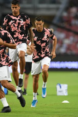 Kallang-singapore-21jul2019: Cristiano ronaldo # 7 Juven oyuncusu