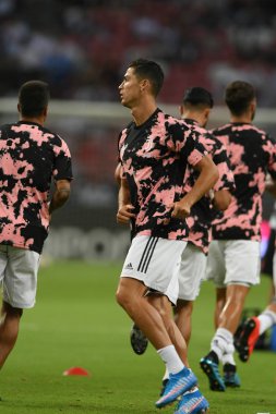 Kallang-singapore-21jul2019: Cristiano ronaldo # 7 Juven oyuncusu