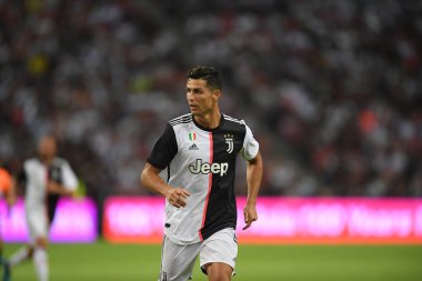 Kallang-singapore-21jul2019: Cristiano ronaldo # 7 Juven oyuncusu