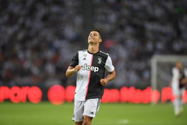 Kallang-singapore-21jul2019: Cristiano ronaldo # 7 Juven oyuncusu
