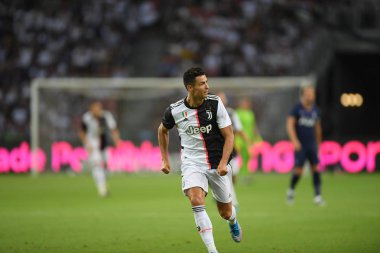 Kallang-singapore-21jul2019: Cristiano ronaldo # 7 Juven oyuncusu