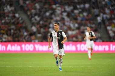 Kallang-singapore-21jul2019: Cristiano ronaldo # 7 Juven oyuncusu