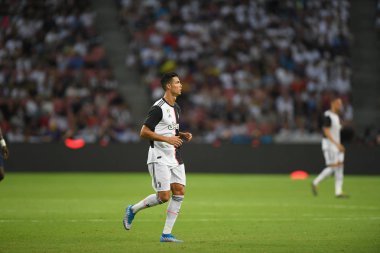 Kallang-singapore-21jul2019: Cristiano ronaldo # 7 Juven oyuncusu