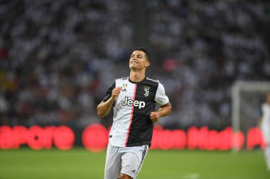 Kallang-singapore-21jul2019: Cristiano ronaldo # 7 Juven oyuncusu