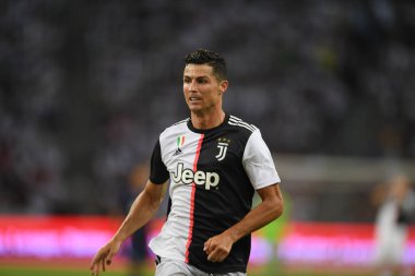 Kallang-singapore-21jul2019: Cristiano ronaldo # 7 Juven oyuncusu