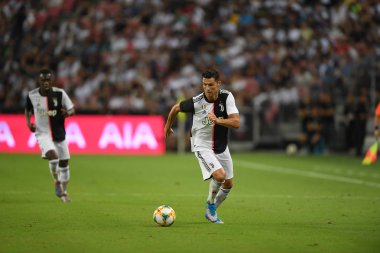 Kallang-singapore-21jul2019: Cristiano ronaldo # 7 Juven oyuncusu