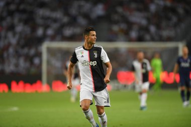 Kallang-singapore-21jul2019: Cristiano ronaldo # 7 Juven oyuncusu