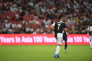 Kallang-singapore-21jul2019: Cristiano ronaldo # 7 Juven oyuncusu