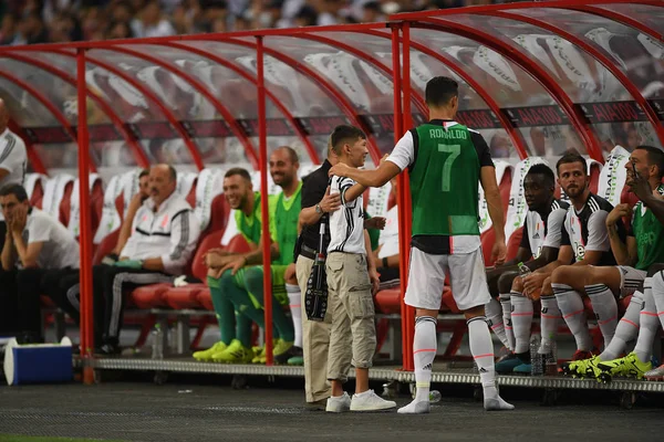 Kallang-singapore-21jul2019: Cristiano ronaldo # 7 Juven oyuncusu