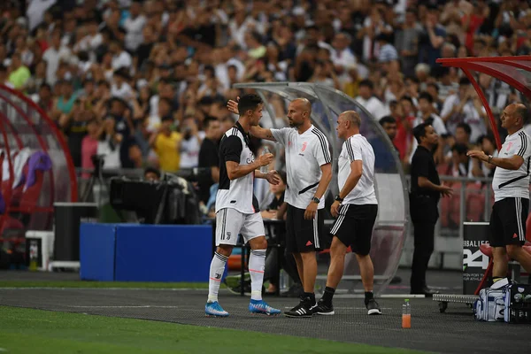 Kallang-singapore-21jul2019: Cristiano ronaldo # 7 Juven oyuncusu