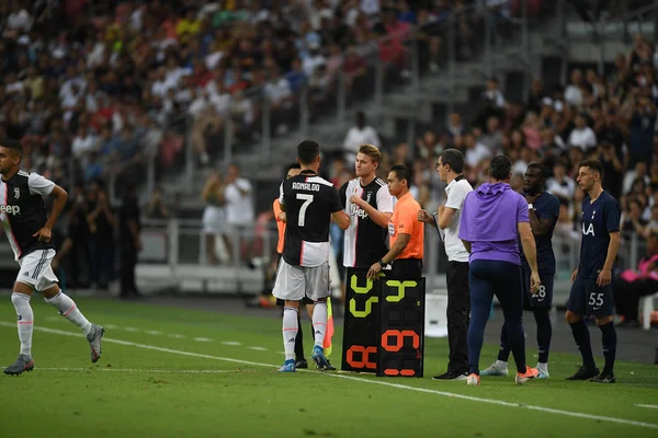 Kallang-singapore-21jul2019: cristiano ronaldo # 7 spieler von juven — Stockfoto