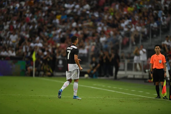 Kallang-singapore-21jul2019: Cristiano ronaldo # 7 Juven oyuncusu