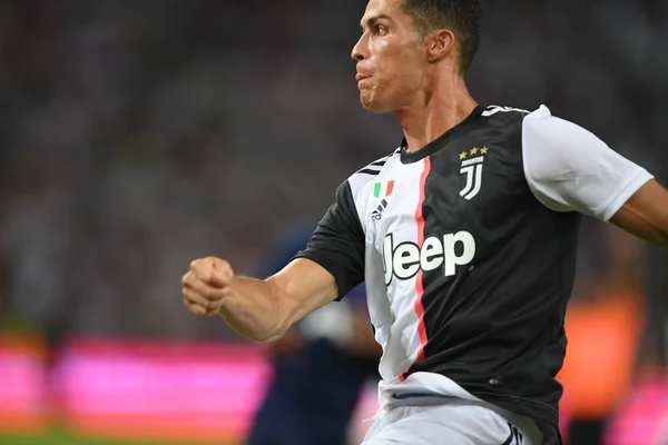 Kallang-singapore-21jul2019: Cristiano ronaldo # 7 jugador de Juven —  Fotos de Stock