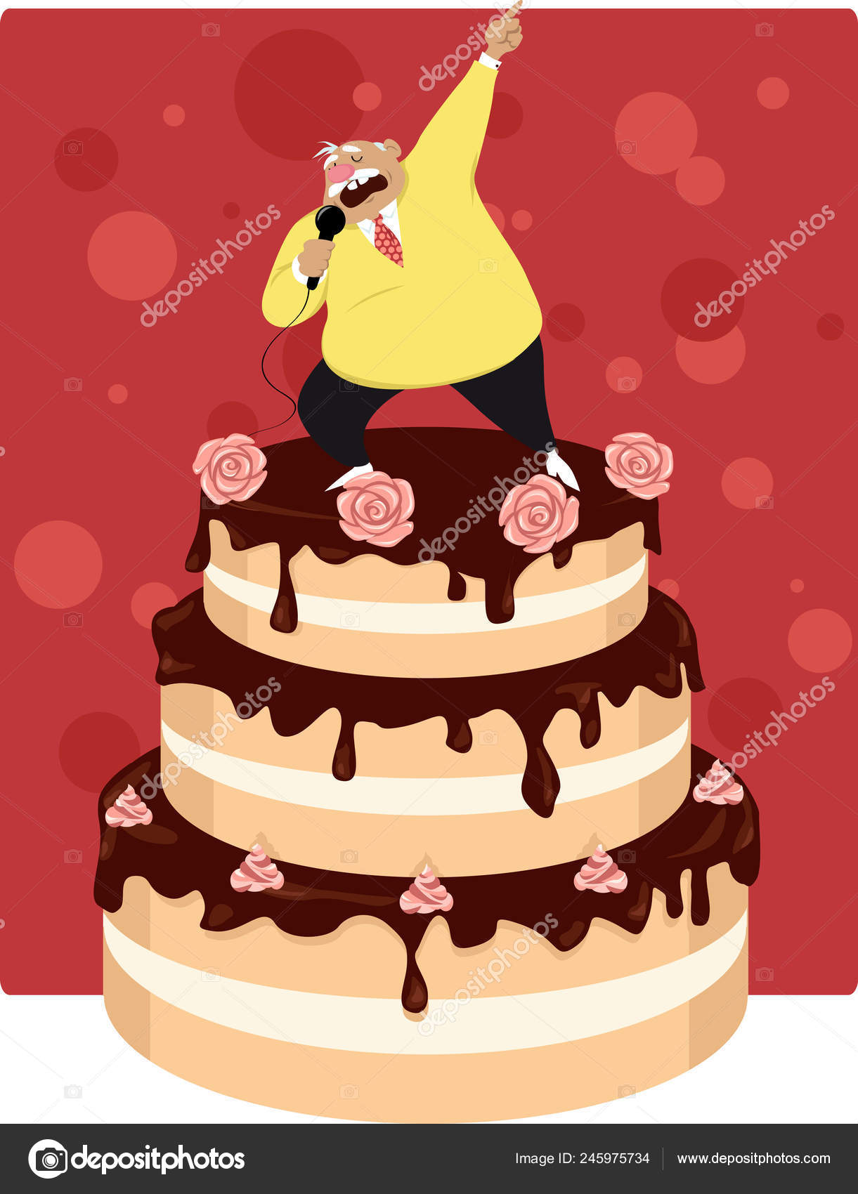 Funny Birthday Cake For Old Man Funny Old Man Singing Top Tiered