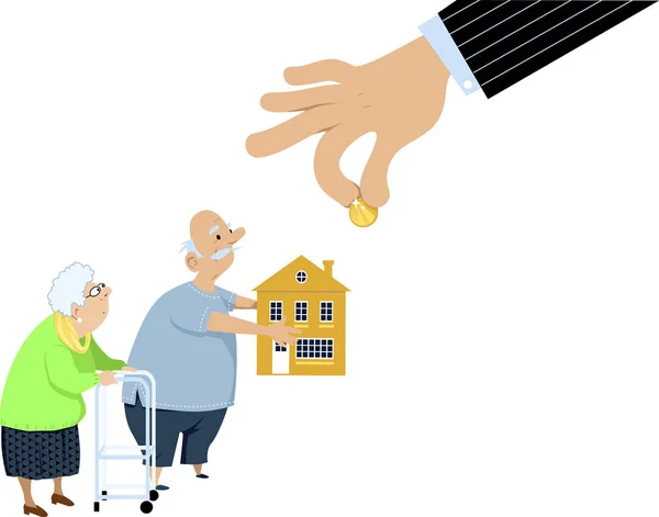 Betrug Mit Hypotheken Der Senioren Aus Ihrem Haus Raubt Folge — Stockvektor