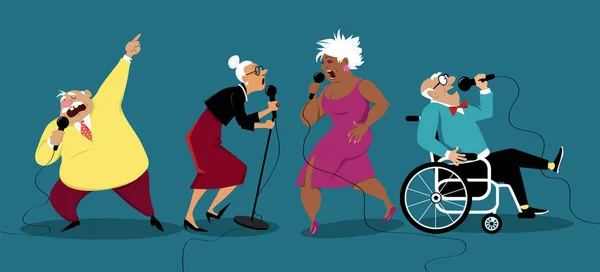 Karaoke Casa Pensii Ilustrație Vectorială Eps — Vector de stoc