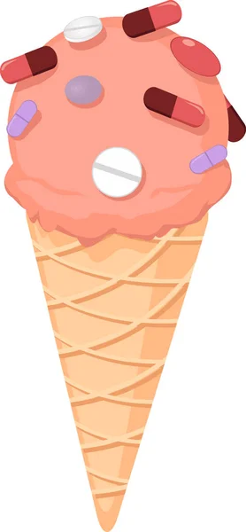 冰淇淋锥撒丸 Eps 矢量插图 — 图库矢量图片