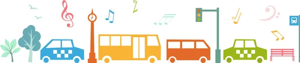 Transporte Público Ciudad Eps Vector Ilustración — Vector de stock