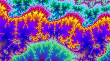 Renkli arka plan fraktal Benoit Mandelbrot yüksek çözünürlüklü çok büyük boy şaşırtıcı dijital evren