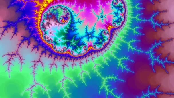 Flyg Thru Fantastiska Fractal Abstrakta Färgstarka Bakgrund Fractal Högupplöst — Stockvideo