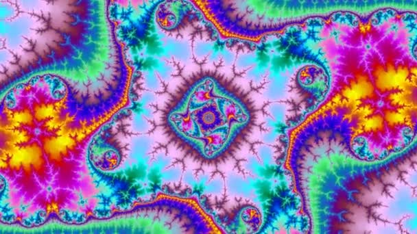 Lot Przez Niesamowite Kolorowe Tło Fractal Fractal Wysokiej Rozdzielczości — Wideo stockowe