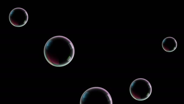 Des bulles de savon de taille moyenne volent et éclatent. Animation en boucle 4K . — Video