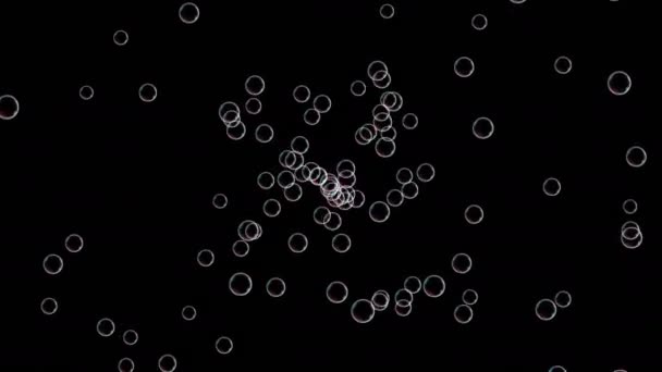 Muitas Bolhas Sabão Voam Centro Tela Animação Loop Sem Costura — Vídeo de Stock
