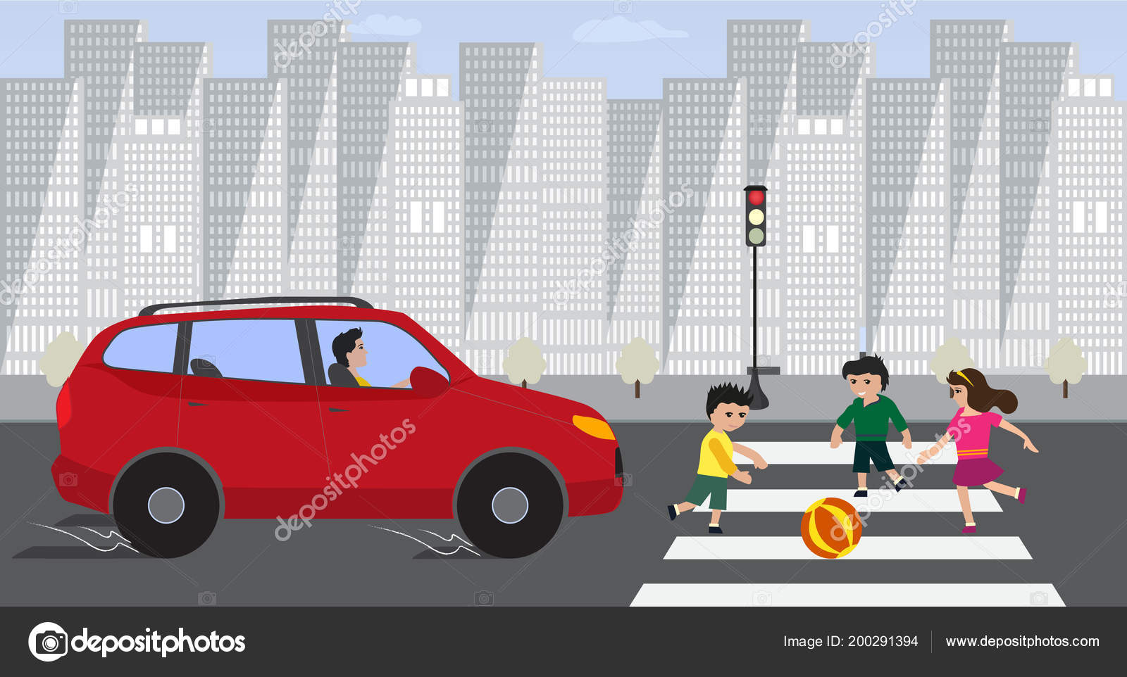 Little boy playing ball on road kid in dangerous Vector Image