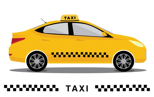 격리 된 노란 택시 택시 자동차. — 스톡 벡터