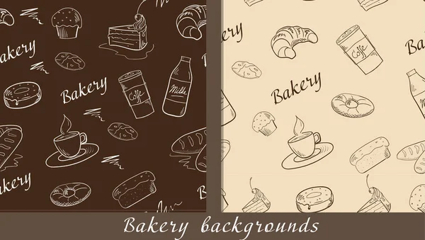 Ensemble de boulangerie dessiné à la main — Image vectorielle