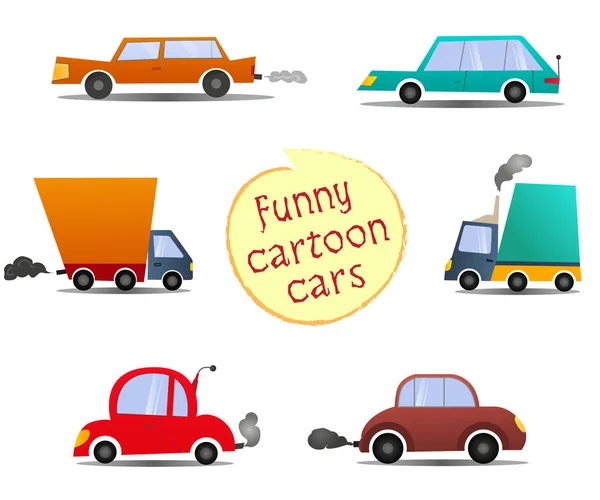 Ställa in cartoon bilar — Stock vektor