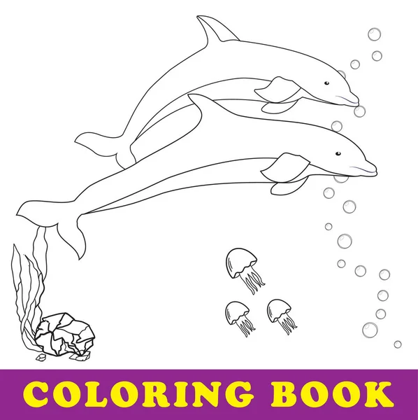 Livro de colorir do mar para crianças —  Vetores de Stock