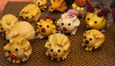 Sonbahar hediyeler. Sebze çiftçi Fuarı'nda.