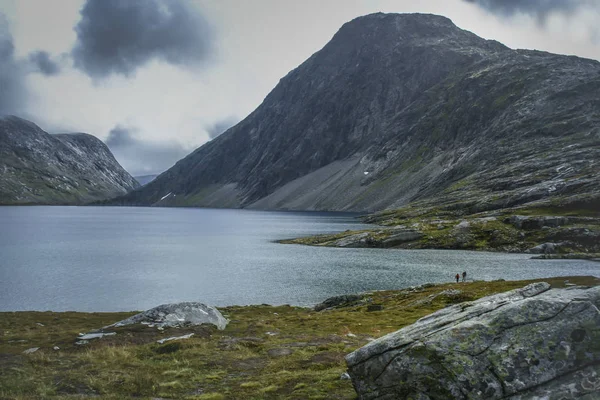 Norvège 2018 Foggy Août Avec Nuages Arc Ciel Cascades Fjords — Photo