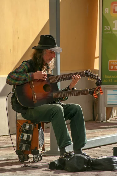 Rusland Moskou Arbat Straat 2008 Folkmuzikanten Arbat — Stockfoto