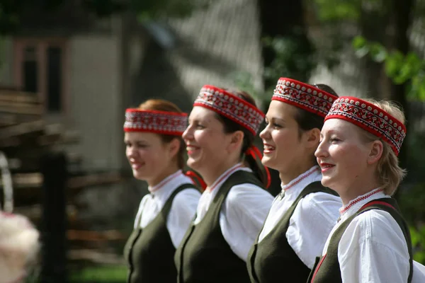 Vilyany Rezekne District Latvia 2008 Празднование Национальной Культуры Песен Танцев — стоковое фото