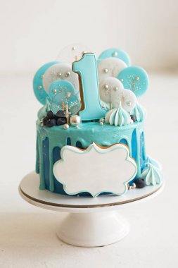 Cake for first birthday party clipart